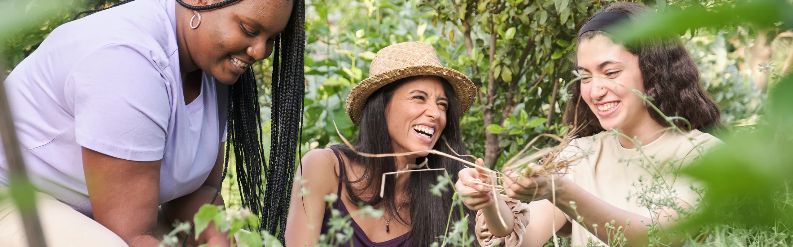 3 women gardening and feeling good